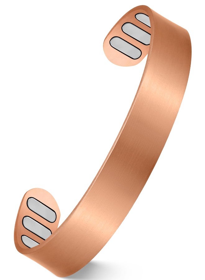 Feraco Solid Copper Bracelet for Men, 5X Ultra Strength Magnetic Bracelet with 5000 Gauss Neodymium Magnets, Sleek Copper Cuff Bangle, Adjustable Jewelry Gift - Image 1